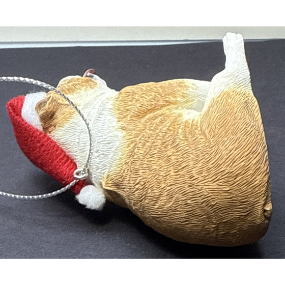 Vintage Sandicast Bulldog Puppy Dog Fawn Ornament Hat Box - Picture 13 of 16